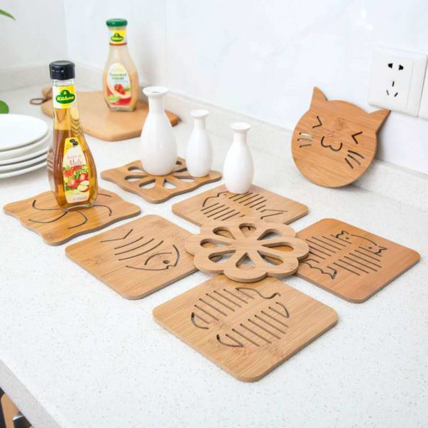 Creative Cartoon Tableware Mat Wooden Tea Cup Mat Bowl Mat Heat Insulation Mat Meal Mat Cup Mat