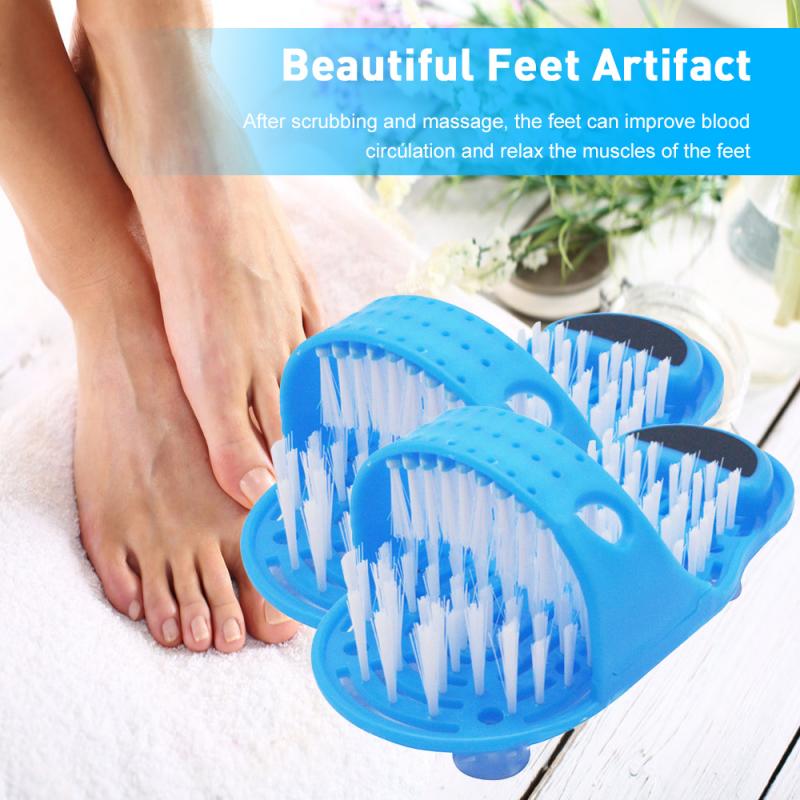 1pc Shower Foot Scrubber Massager Slipper Bath Shoe Cleaner For