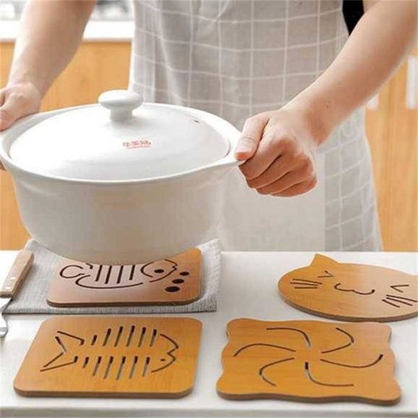 Creative Cartoon Tableware Mat Wooden Tea Cup Mat Bowl Mat Heat Insulation Mat Meal Mat Cup Mat